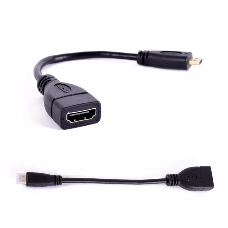 6-дюймовый 6 ''Micro HDMI Тип D штекер к тип A гнездо адаптер кабель 15 см M/F конвертер