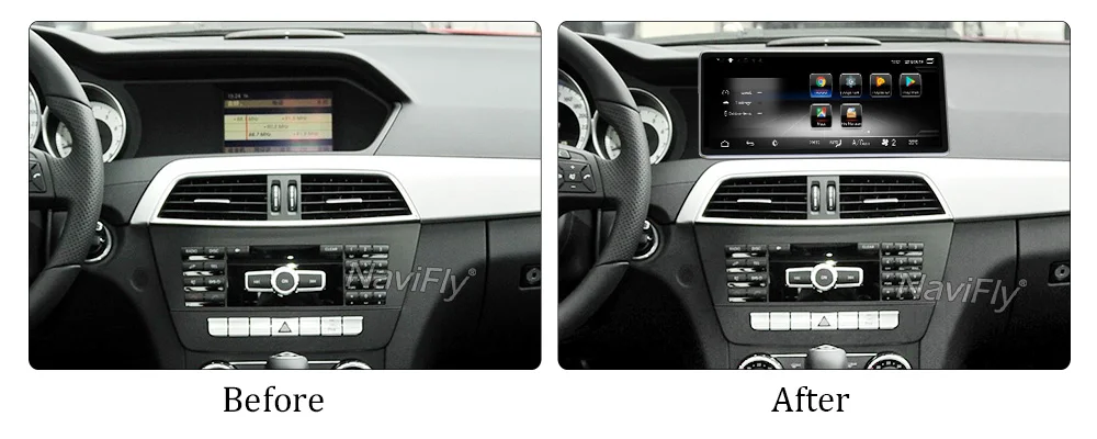 Best NaviFly 3+32 Android 7.1 car multimedia player for Mercedes Benz C Class C-Class W204/S204 2011 to 2013 GPS Video Audio 4G LTE 7