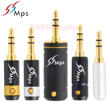 

1PCS MPS 3 Poles 3.5MM Pure Brass 24K Gold Plated Headset Headphone Male Jack For DIY HIFI Audio Cellphone Or ipad With Case