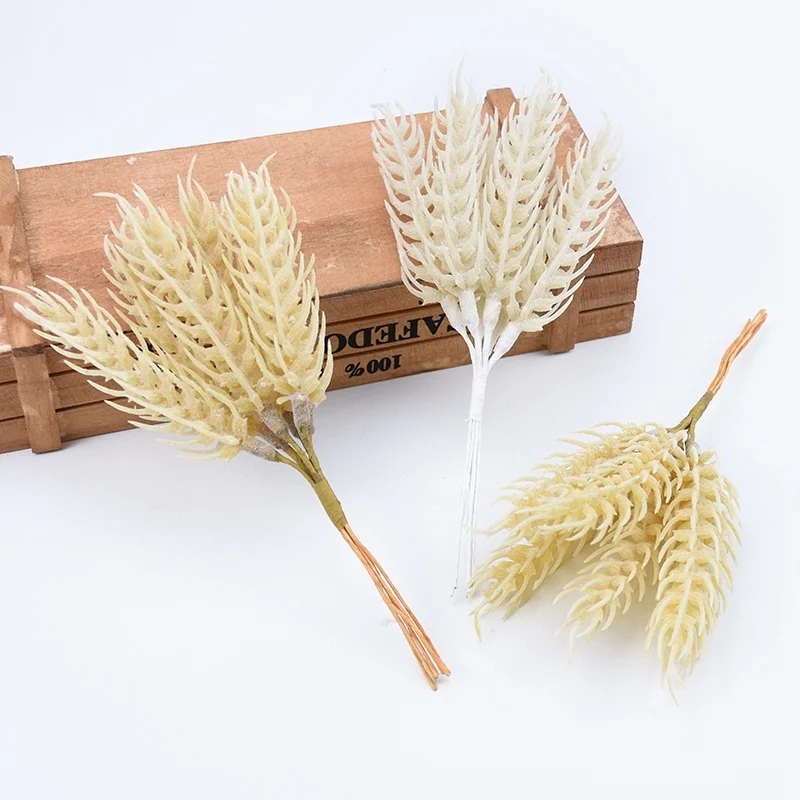 

6pcs Artificial plants wheat vases for wedding party christmas decoration for home scrapbook diy gifts fake grass plastic flower