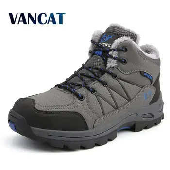 

Vancat Big Size 38-47 Men Boots Anti-skidding Winter Shoes Men Plush Warm Winter Ankle Boots High Quality Waterproof Snow Boots