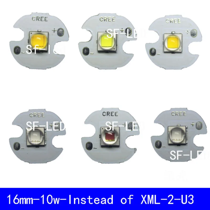 5 шт. 5050 Epi светодиодный s XML XM-L T6 светодиодный 10 Вт высокой мощности Мощность светодиодный красного, зеленого и синего цвета УФ розовый Голубое озеро золотисто-желтый эмиттер для Комплектующие для самостоятельной сборки - Испускаемый цвет: 16MM PCB