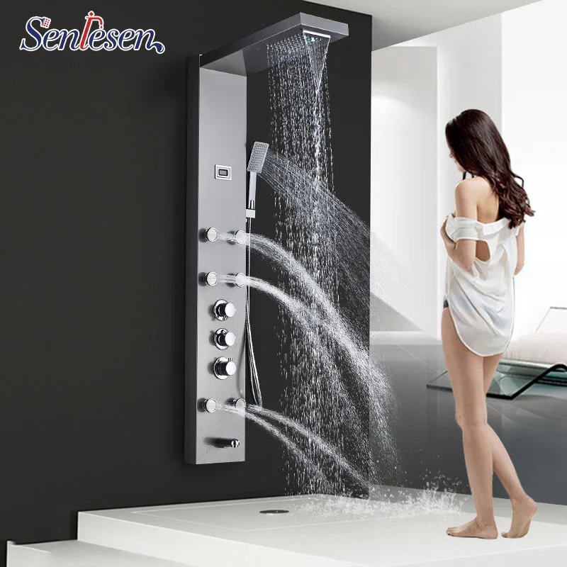 Fashionable Design Best Price Brushed Nickel Wall Mounted Shower Column