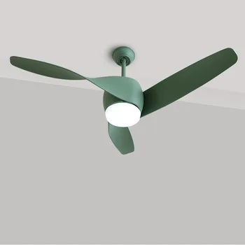 

Retro Spiral Fan Leaf Ceiling Fan Light Macaron Fan Light Simple European Modern Minimalist with Remote Control Light