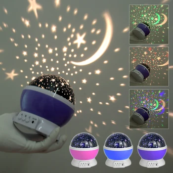 

SOLOLANDOR Star projector moon Lamp starry Night Light LED star light lampara luna USB Bedroom Party night light for child lamps