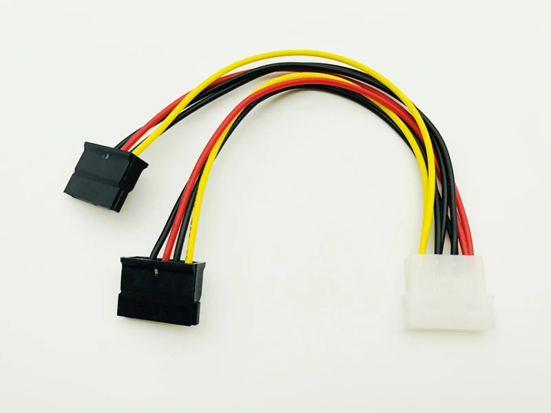 5PCS SATA Power Cable Splitter Molex 4pin Male to Serial ATA 15pin x 2 Female Y Hard Drive Cables 20CM for Bitcoin Miner Mining