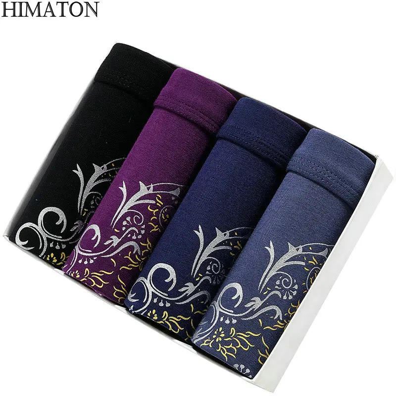 Himaton мужские Модальные боксеры фирменное нижнее белье модные трусы с принтом