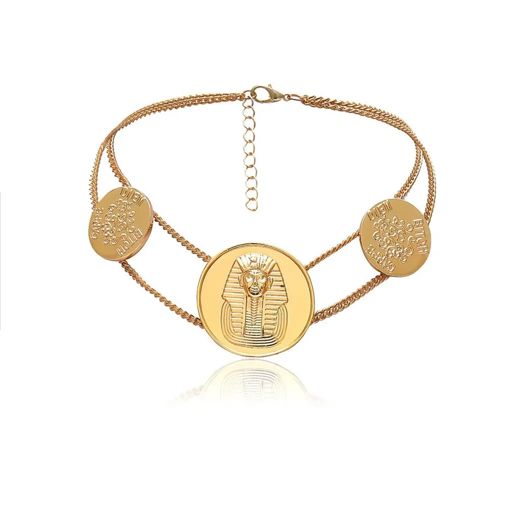 

Ancient Egyptian Heads Pendant Necklace For Women Daily Wear Necklace Collar Jewelry Party for Female Best Gifts