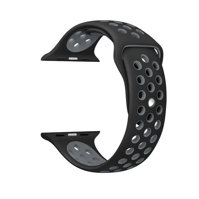 MU SEN мягкий силиконовый сменный спортивный ремешок для 38 мм Apple Watch Series1234 42 мм наручный браслет ремешок для iWatch Sports Edition - Цвет: black grey