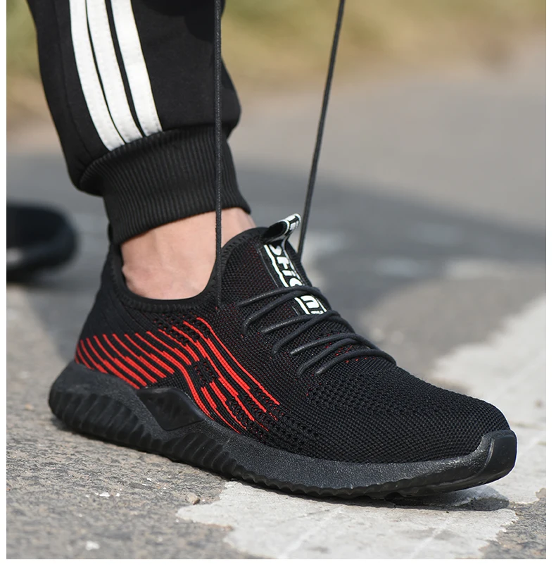 Breathable Safety Work Shoes For Men Male Steel Toe Cap Boots Construction Shoes Safety Boots Work Anti-Smashing