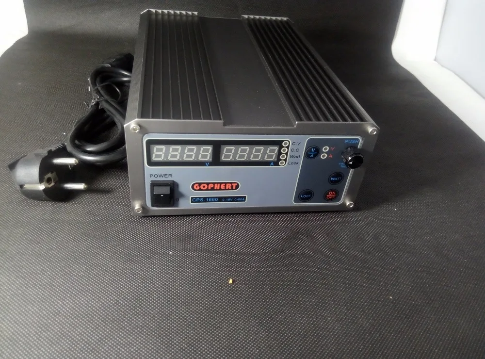 

COPHER CPS-1660 New upgrade Compact Digital Adjustable DC Power Supply OVP/OCP/OTP MCU Active PFC 16V60A 170V-264V + EU + Cable