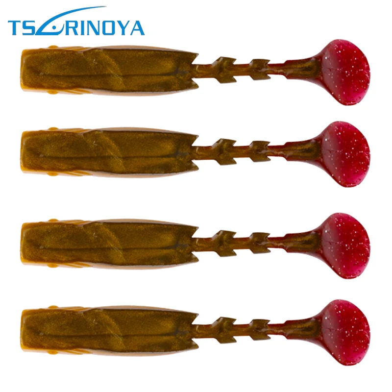 Tsurinoya Natural Swim Action Soft Lure Bait T Tail Shad 8cm/8.8g Or