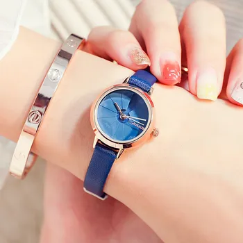 

Girls Small Style Simple Fashion Casual Watch Women Leather Needle Round Waterproof Clock JULIUS 979 Pretty Exquisite Popular