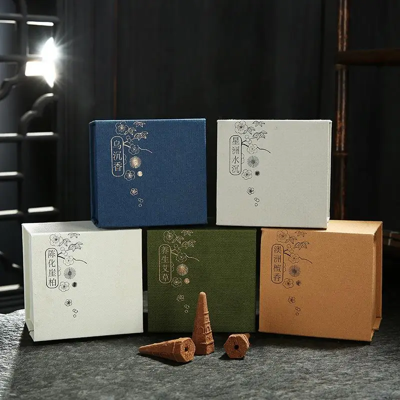 

Approx 30pcs/Box Incense Smoke Backflow Incense Cones Sandalwood Fragrant Aromatherapy Indian Tibetan Cones Reflux Tower Incense