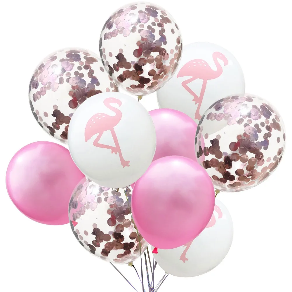 

10pcs Flamingo Balloon Rose Gold Latex Balloons Monstera Globe Tropical Party Decoration Pineapple Globes Wedding Supplies Girls