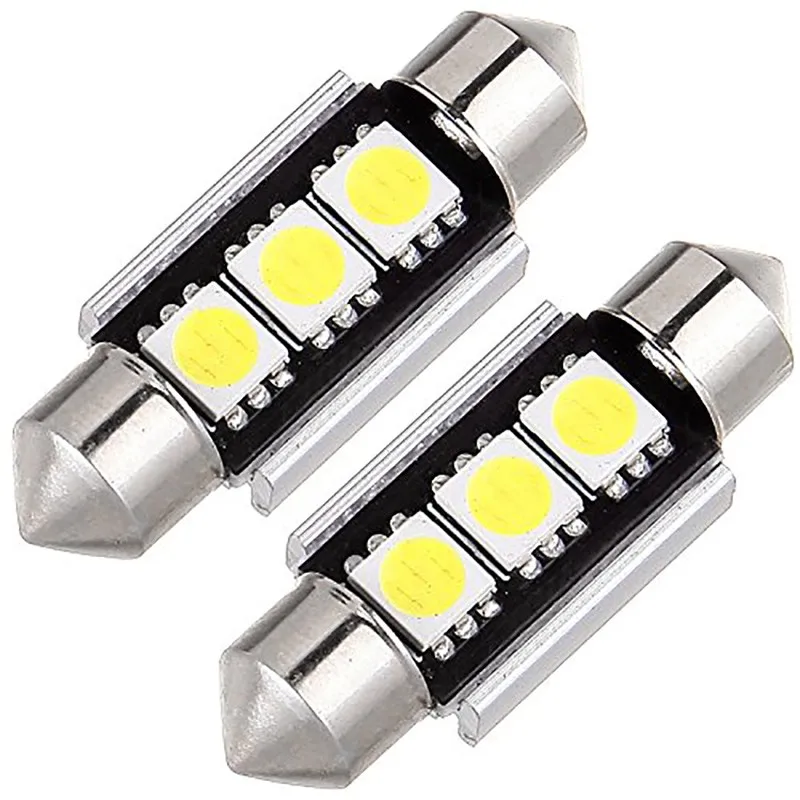 50 шт./лот 36 мм/39 мм c5w 3 smd 5050 Led canbus error free автомобиля для салона, иллюминационная, Потолочная Авто над головой считывающая головка лампы белый 12 V