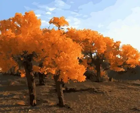 DIY oil painting by numbers Autumn trees Acrylic Picture Wall Art drawing by numbers on canvas for home decor