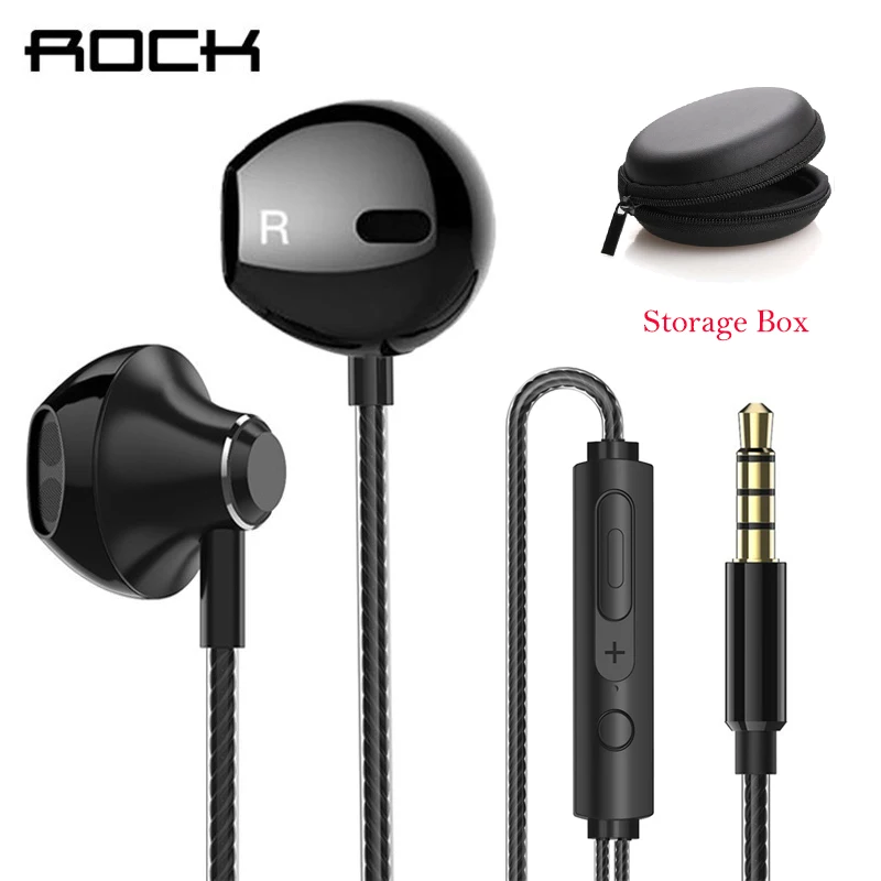 

Rock 3.5mm Earphones Wired Control Earphone for Phone Samsung Earbuds with Microphone Gaming Headset For Iphone Xiaomi Earphone