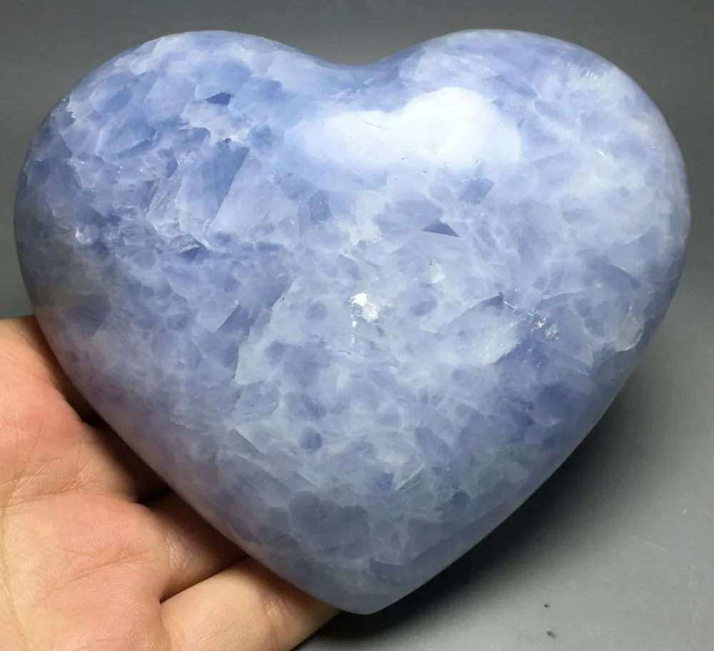 

541g Natural Celestite Quartz Crystal sphere HEART Healing crystals healing stones