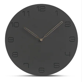 

Simple Decorative Wall Clocks Wood Digital Wall Clock Living Room Mute Quartz Hanging Clock Modern Design Home Decor