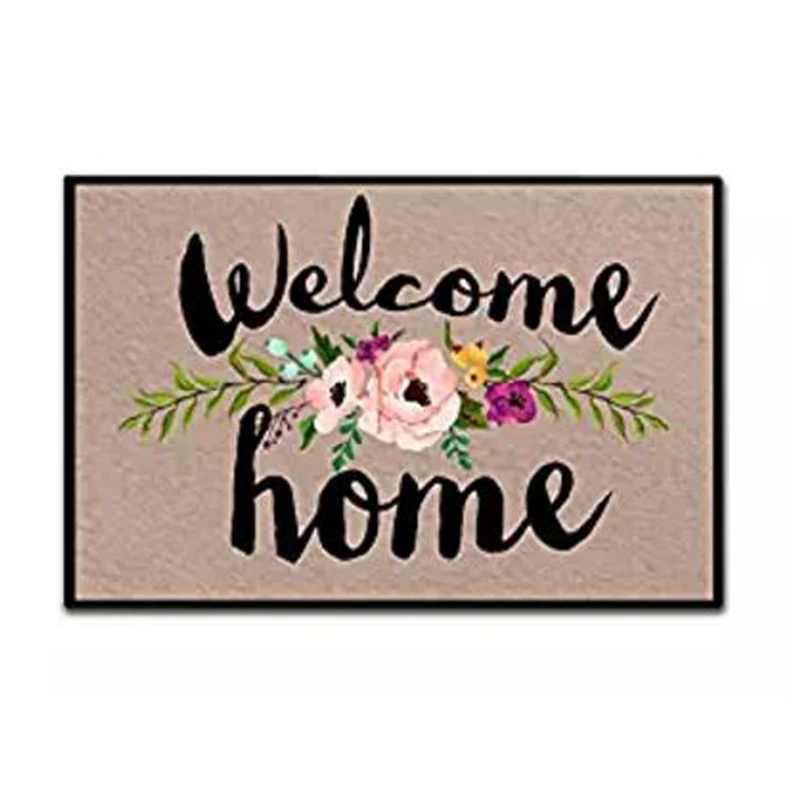 Home Flowers Doormat Non Slip Machine Washable Outdoor Indoor