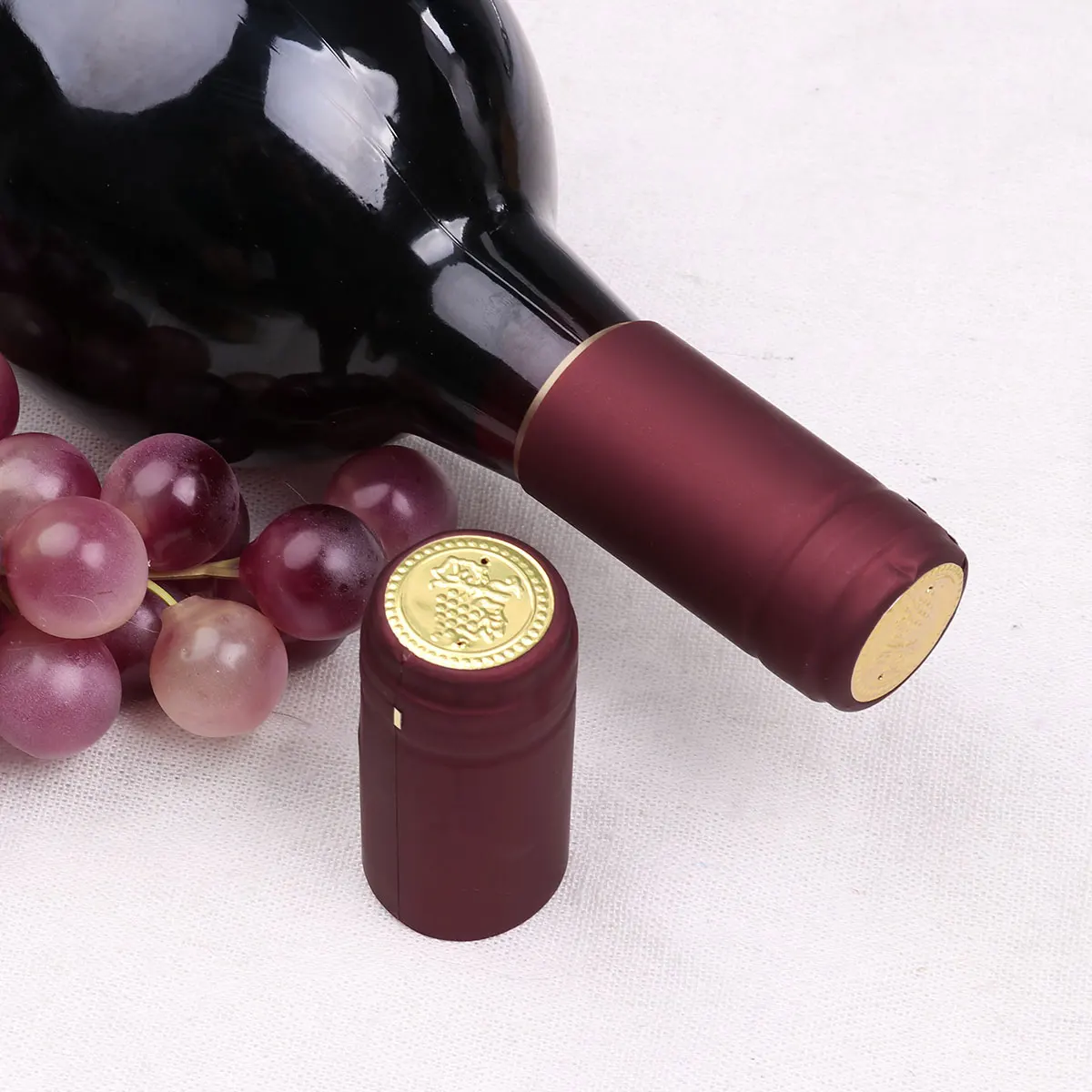

100Pcs Wine Bottle Heat Shrink Capsules with Tear off Tab Wine Bottle Cover Homebrew Home Brewing Wine Bottle Seal Top Cap