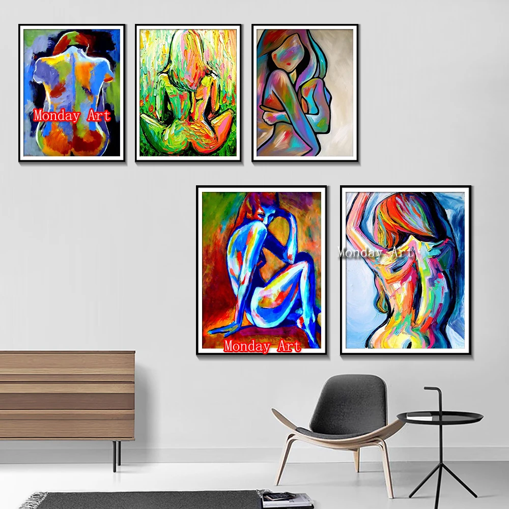 

Handpainted Sexy Women Painting on canvas abstract nude painting workart Home Decoration Wall Picture For bedroom bar decoration