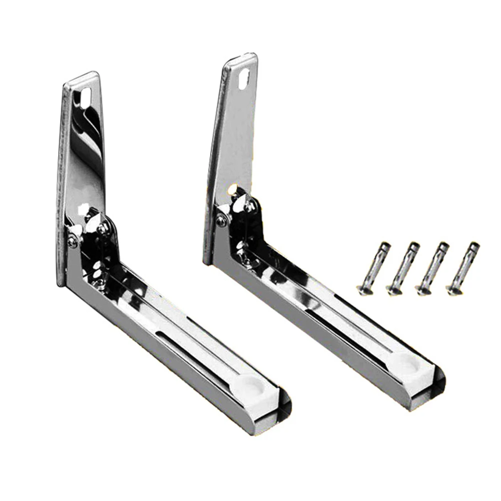 

Wall Mount Stainless Steel Shelf Support Frame Stable Home Accessories Practical Storage Microwave Oven Use Foldable Stretch