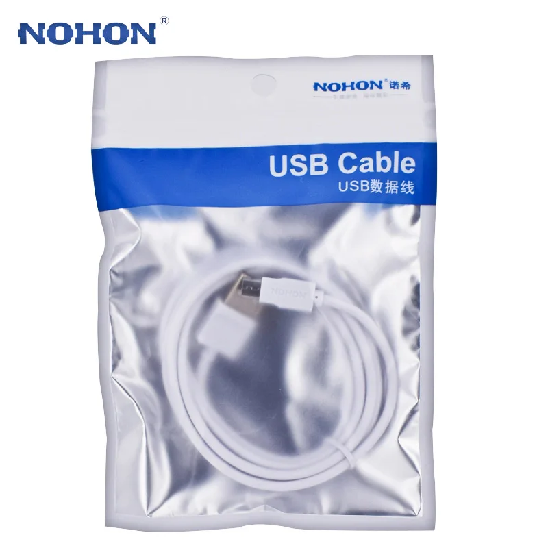 NOHON Micro USB кабель для samsung, Xiaomi, Meizu, Nokia, LG, sony, huawei, Android телефонов, DV, MP3, кабель для быстрой зарядки и синхронизации данных - Цвет: White WITH Package