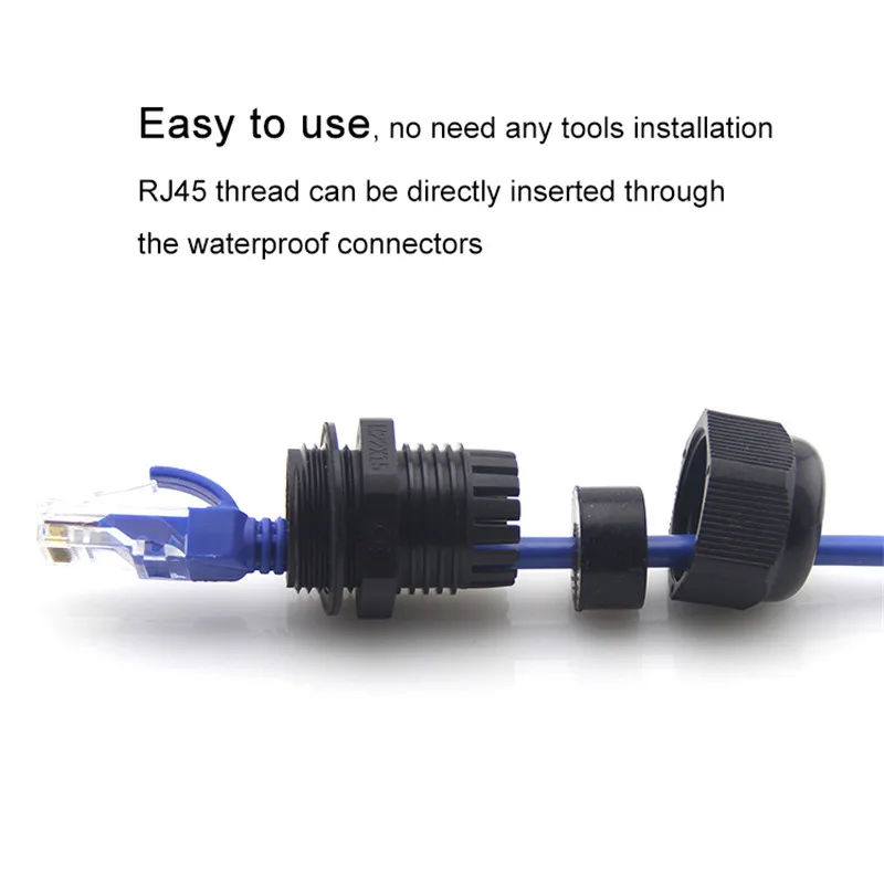 IP68 Protection M20 Ethernet LAN RJ45 AP Waterproof Connector for Double Cable (7)