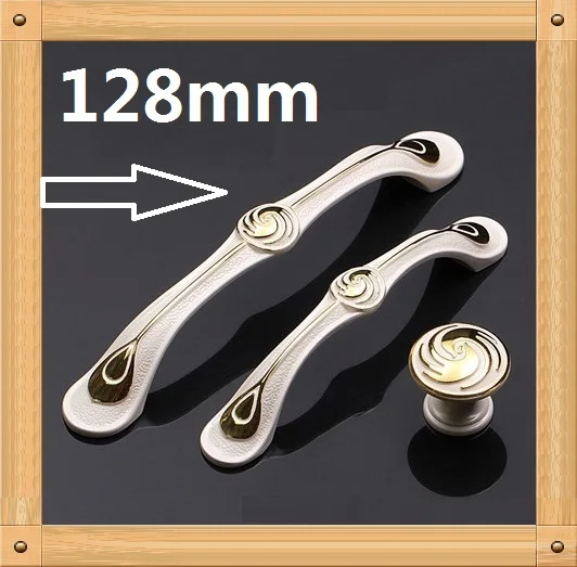 

Length 154mm Hole Pitch 128mm Zinc alloy Modern handle Kitchen cabinet handle drawer pulls Ivory color