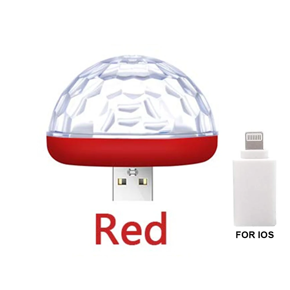 Автомобильный USB атмосферный свет декоративная лампа для салона автомобиля огни DJ RGB мини красочная музыкальная лампа для фестиваля вечерние караоке - Испускаемый цвет: Red Apple plug