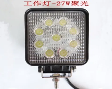 

Square 27W led worklight spot flood offroad 9 led work light FOR Tractor ATV Offroad LED Headlight driving fog lights 24V