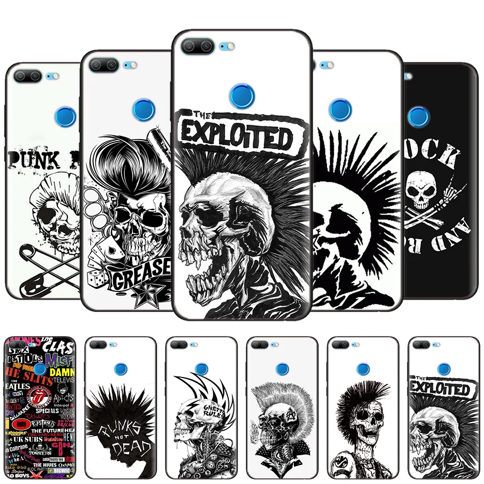 

Black Silicone Case Bag Cover for Huawei Honor 10i Y7 Y6 Y5 Y9 8X 8C 8S 9 10 Lite Pro 2018 2019 Enjoy 9E 9S Shell Punk Rock