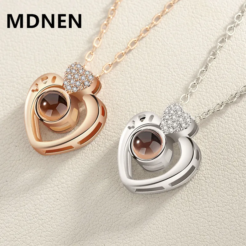 MDNEN новинка 2019 модное ожерелье с подвеской из розового золота и серебра на 100