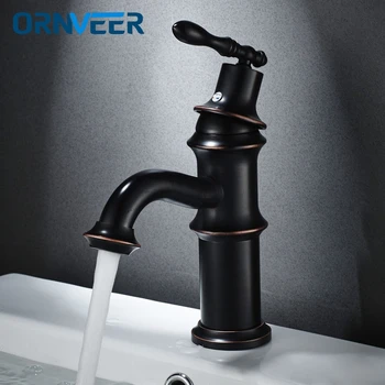 

Black Brass Basin Faucet Single Handle Basin Mixer Tap Hot And Cold Bathroom Faucet Sink Faucet