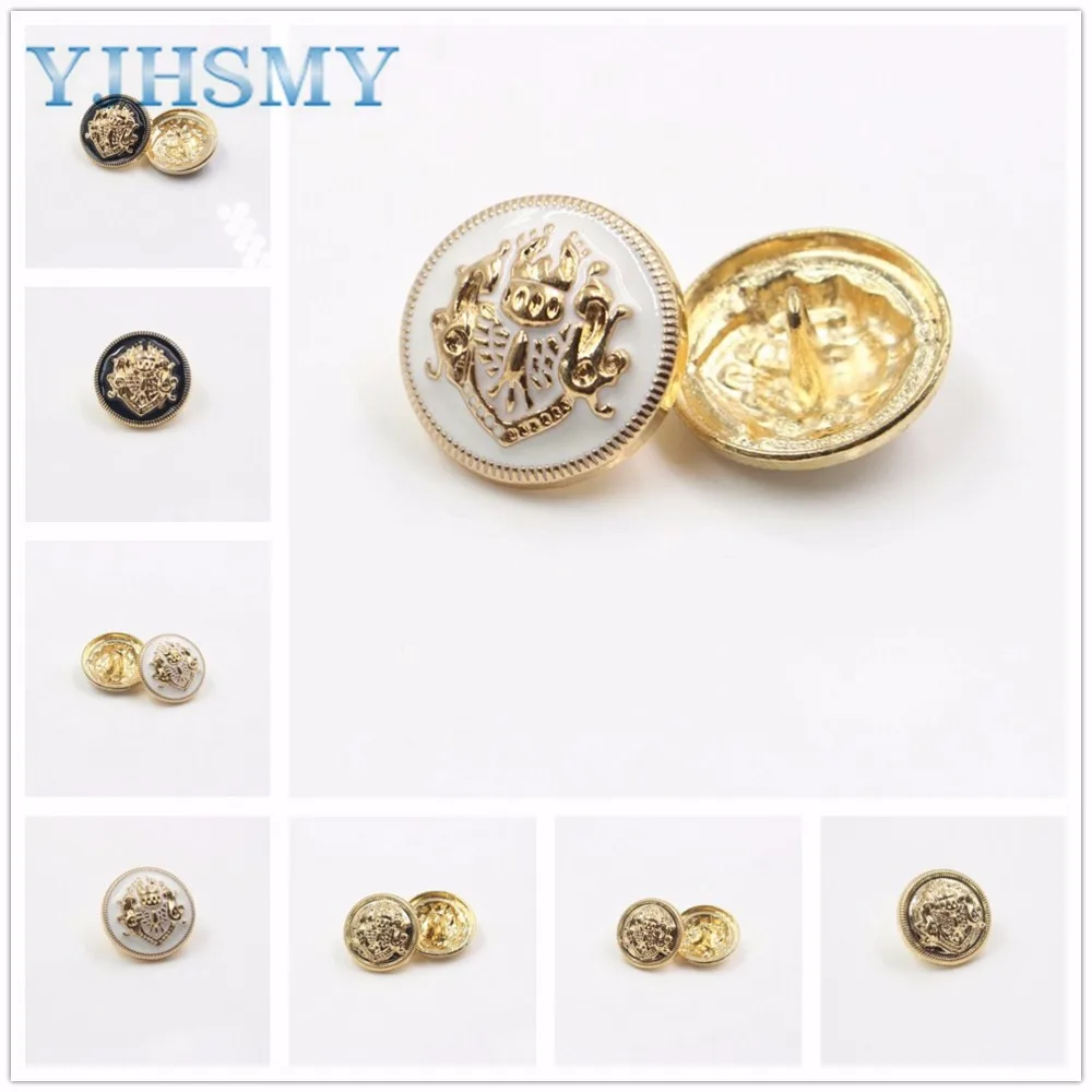 

2017new 10pcs/Lot Dia 15/18/22/25mm,Gold Color,Metal British style Buttons, garment accessories DIY materials,LL-0004