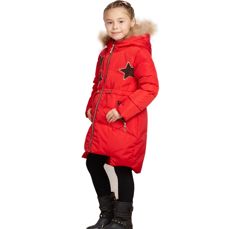 

2017 Girls Winter Coats Kids Outwear Down Jacket Children Long Style Warm Girls Clothing Baby Girls Down Coats Jacket Thicken
