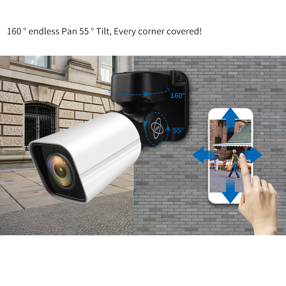 ZSVEDIO видеонаблюдение 8CH H.265 PTZ 5.0MP POE 4X Zoom CCTV система IP камера Full HD видео комплект