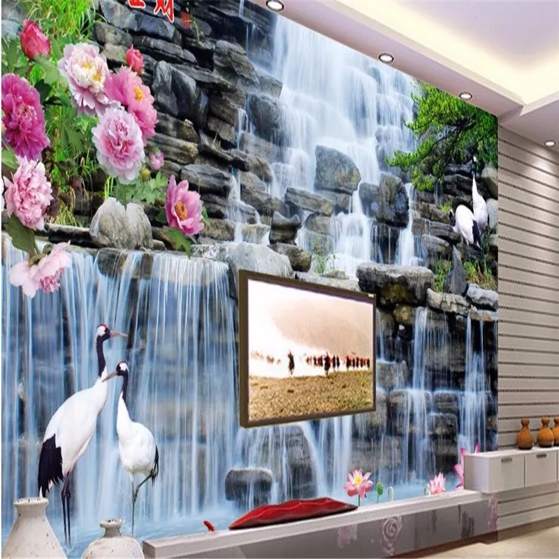 Custom-wallpapers-water-health-financial-rockery-Xianhe-Falls-3D-TV-background-wall-non-woven-wallpaper-papel (1)