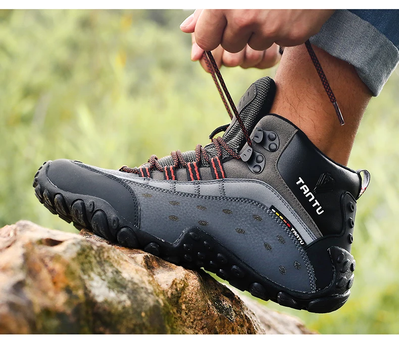 Водонепроницаемая походная обувь для мужчин, замшевая обувь для альпинизма, качественная уличная Треккинговая обувь, дышащие походные охотничьи ботинки