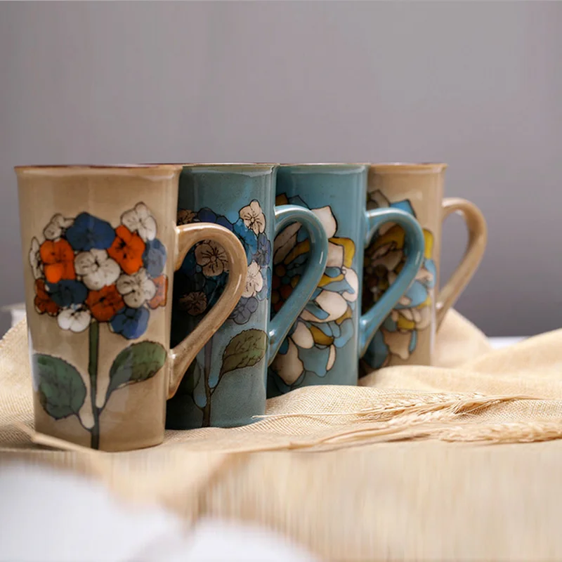 Ручная роспись керамическая чашка большая кружка Ретро кофейная посуда индивидуальная пара полная творчества