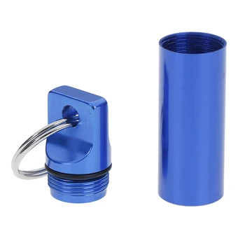 

1pc 4 Colors Waterproof Aluminum Pill Box Medicine Case Container Bottle Holder Keychain Carabiner Outdoor Pill Case PillBox