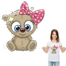 Медведь Железный На наклейки на одежду Мультяшные нашивки для детей моющиеся высокого качества Parches персональный аксессуар Аппликация