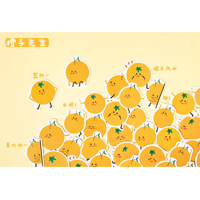 

45pcs/pack Cute Fruit Series Emoticon Sticker Mini Handmade paper sticker Diary Scrapbooking Decorative DIY Stickers Stationery
