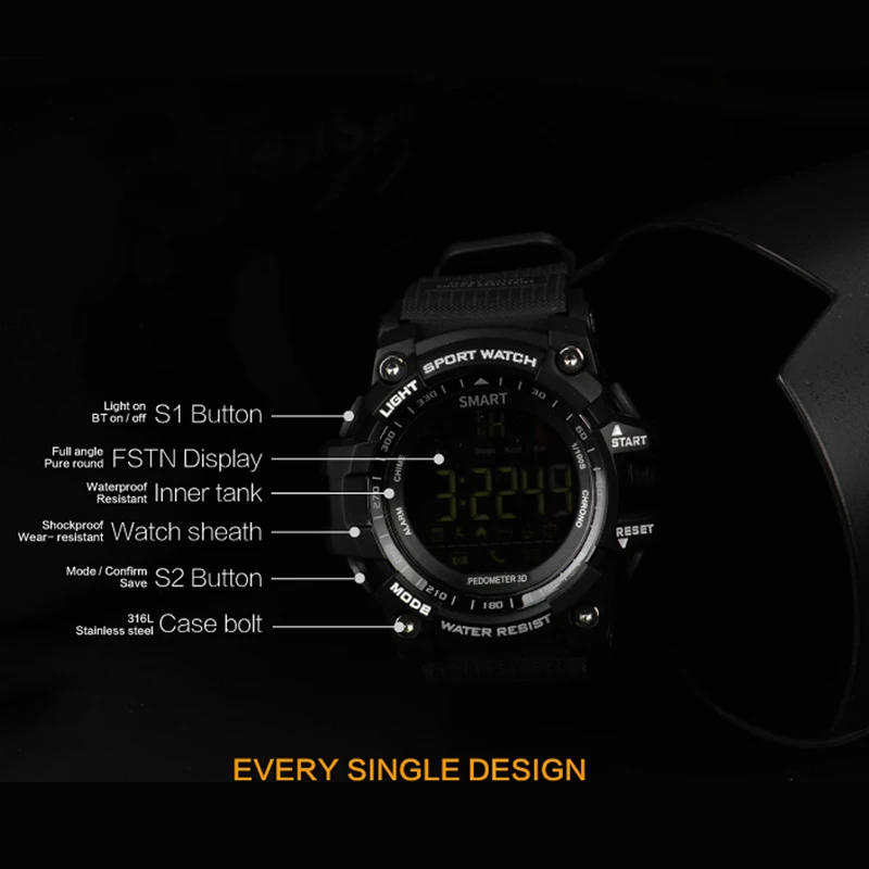 2020 EX16 Спортивные Bluetooth Смарт часы Xwatch 5ATM IP67 водонепроницаемые Шагомер Секундомер