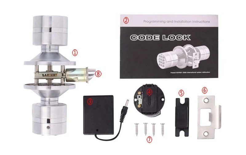 Keyless Digital Electronic Entry Security Safety Door Lock Locker Silver Code Lock 7