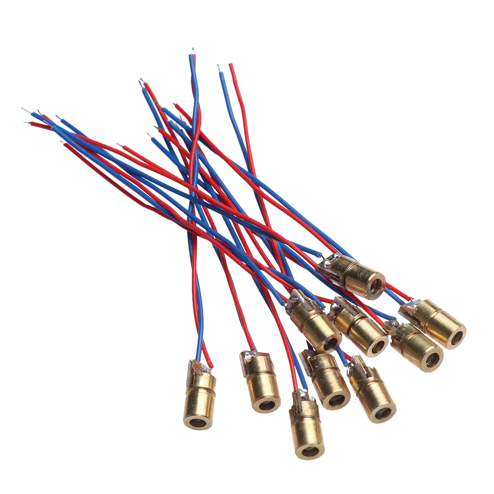 

5/10Pcs Laser Diode 650nm 6mm 3/5V 5 Million Watt Adjustable Laser Dot Diode Module Red Copper Head Power Tool Accessories