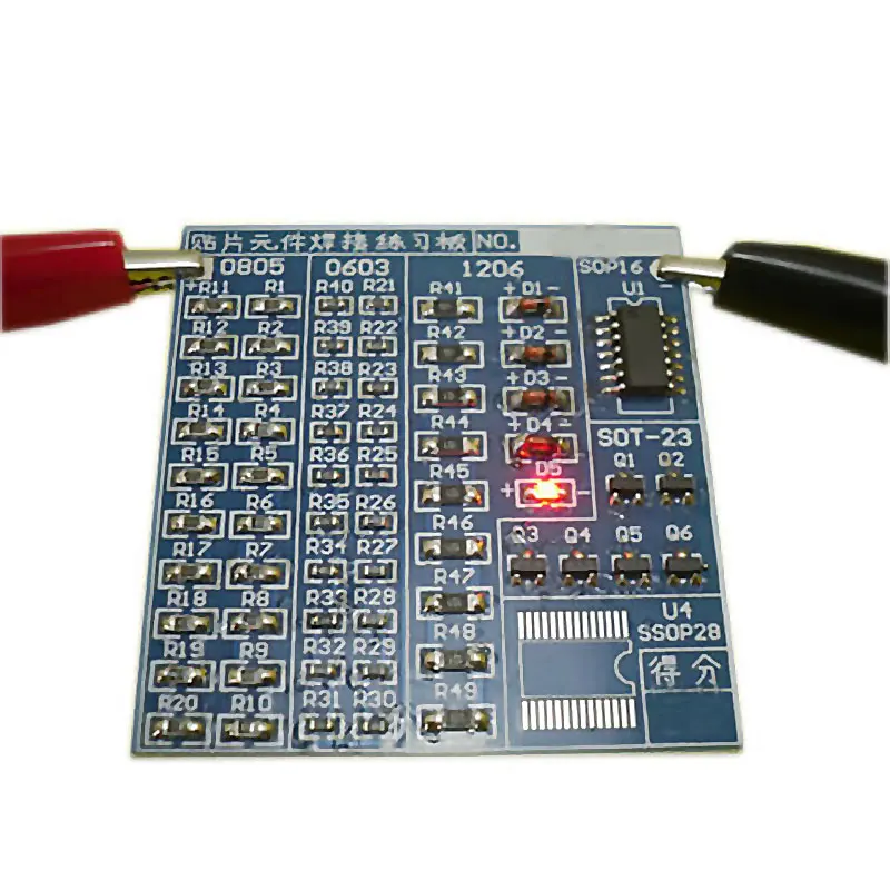 SMT SMD компонент сварки практика синяя печатная плата пайки DIY Набор|Детали