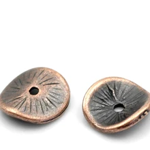 DoreenBeads цинковые металлические бусины-вставки из сплава круглый античный медный узор Цвет около 10 мм x 9 мм, Отверстие: Приблизительно 1 мм, 20 шт